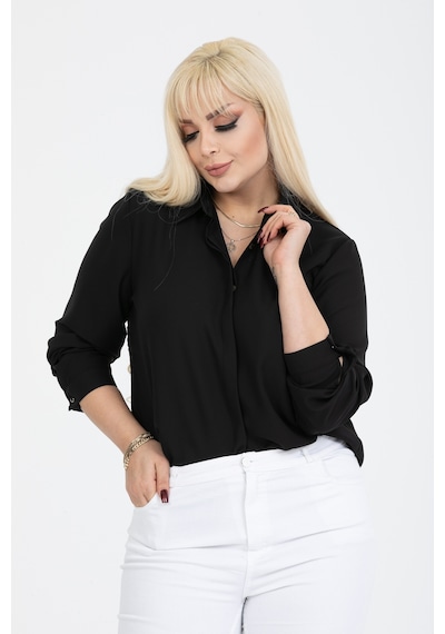 Pera Moda Jessica Büyük Beden Gömlek Siyah