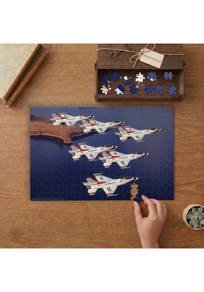 Abd Savaş Uçakları Hava Gösterisi Tasarımı 240 Parça Ahşap Puzzle Ahşap Kutuda Mpy20418