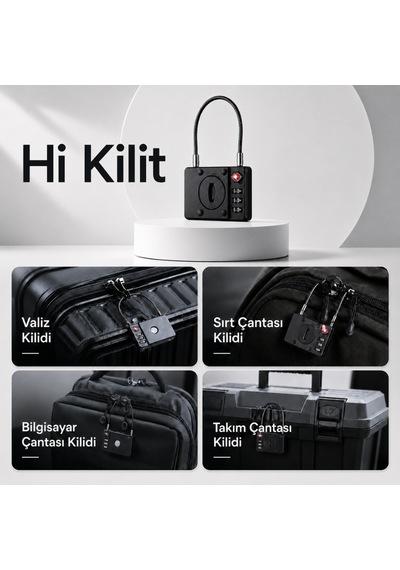 Hbb-k Hi Kilit Apple Android Uyumlu Akıllı Valiz Kilidi Siyah