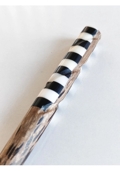 Geometrik Kontrastlı Sedef Ve Bambu Saç Çubuğu Çok Renkli