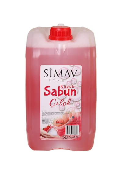 Simav Termal Sulu Çilek Özlü Köpük Sabun Seti 5 L + 500 ML