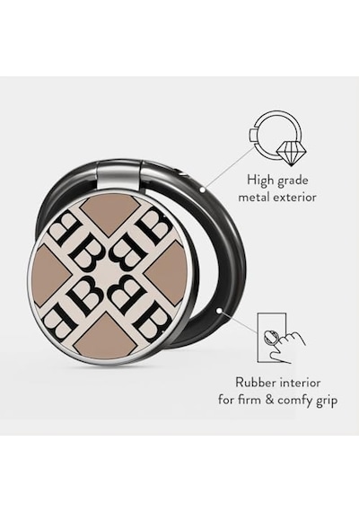 Burga Printable Ring Holder, Monogram Açık Gri