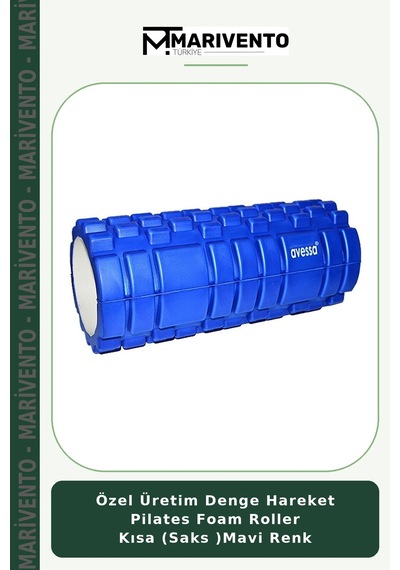 Özel Üretim Denge Hareket Pilates Foam Roller Kısa Saks Mavi Renk