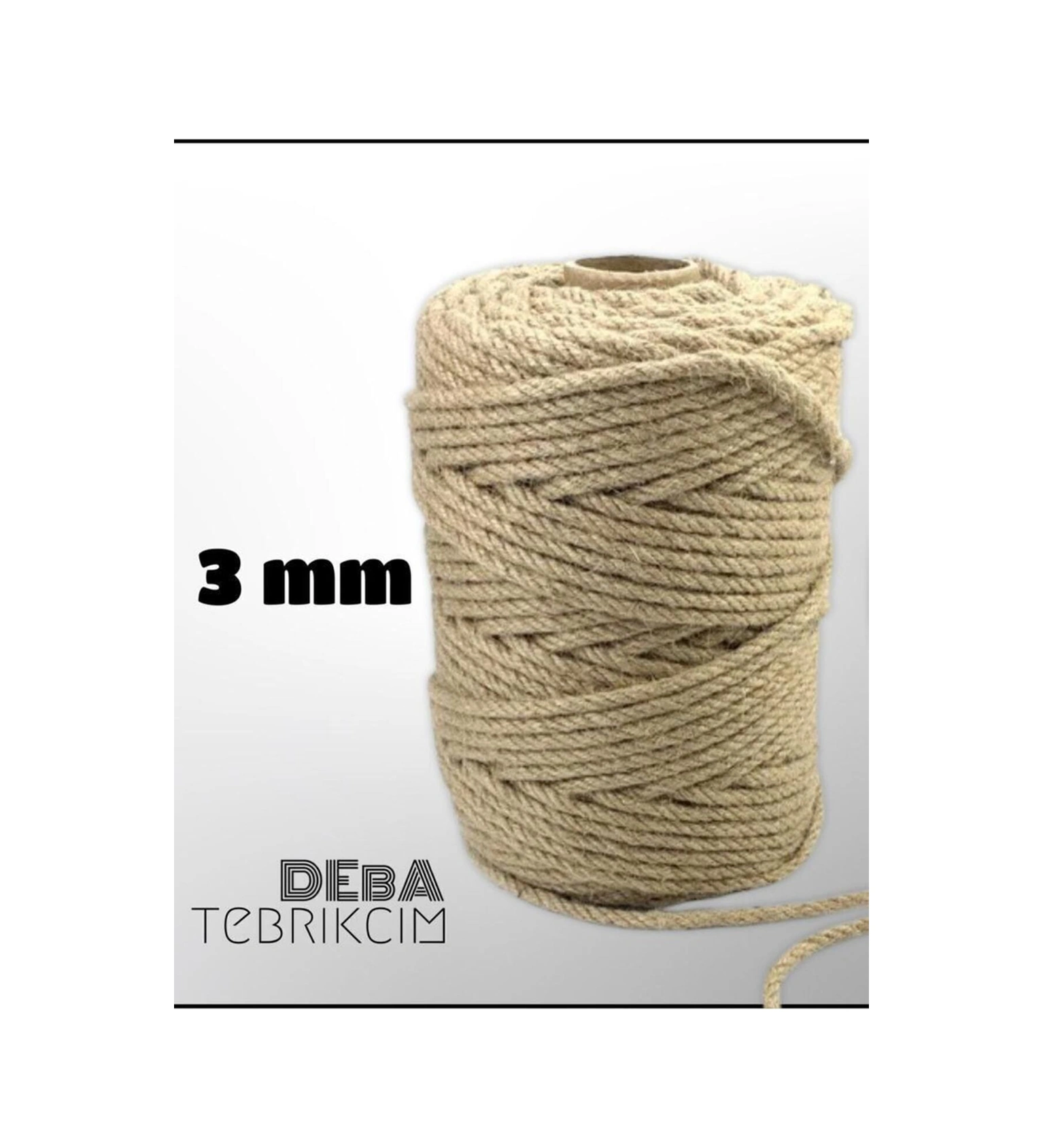 3 Mm 70 Metre Jüt Halat Ip Dekoratif Hasır Ip Kendir