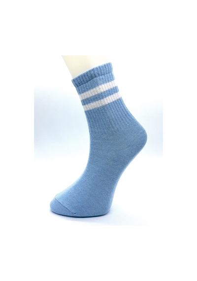Socks 6 Çift Kadın Soft Renkler Tenis Çorabı Lacivert Pembe Somon Sarı Yeşil Mavi