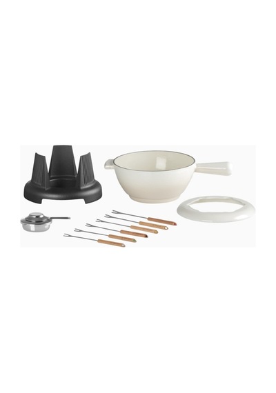 Le Creuset 6 Kişilik Lüks Döküm Fondü Seti Mutfak Ekipmanları Krem 1