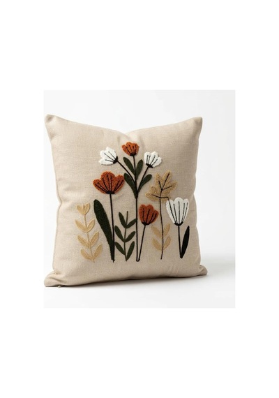 Punch Nakış Kırlent Kılıfı 2 Li 40 Cm X 40 Cm Açık Haki