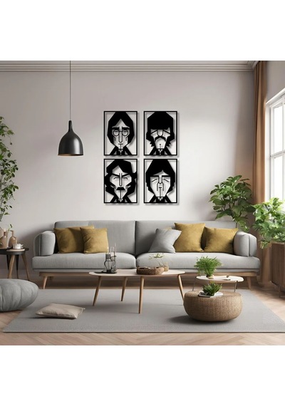 Sanatsal Metal Tablo Beatles Beatles Metal Duvar Tablosu Sanat