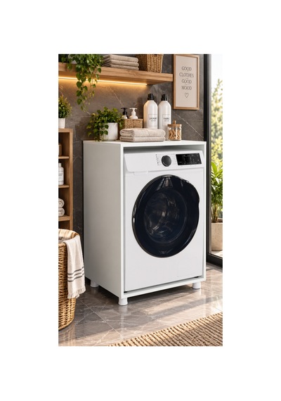 Fiona Çamaşır Makine Dolabı Çok Amaçlı Dolap Banyo Dolabı Beyaz - 886064696 Beyaz