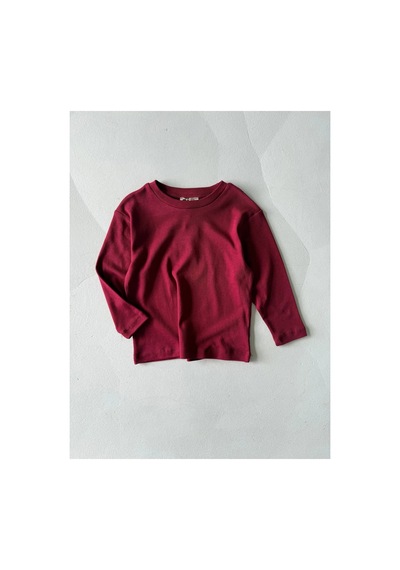 Poala Kids Bordo Uzun Kol Basic Tshirt