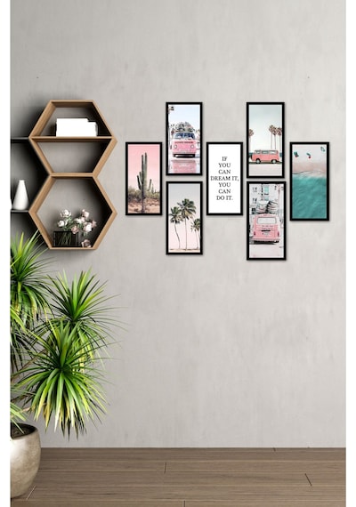 Modern Style Mutfak Model Dekorize Mdf 7 Parça Çerçeve Görünümlü Tablo Set 10206 21 X 30