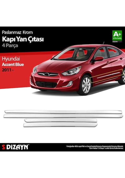 Hyundai Accent Blue Krom Kapı Yan Çıtası 2011 Üzeri