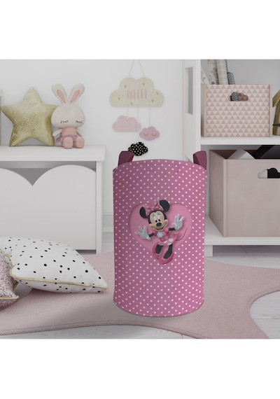 Mekta Home Bebek Ve Çocuk Odası Büyük Kalpli Minnie Mause Desenli Oyuncak Sepeti Renkli Çok Renkli