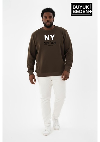 Süperlife Erkek Büyük Beden Ny Newyork Baskılı Bisiklet Yaka İnce Sweatshirt Spr26bsw956-15 Haki Süperlife Erkek Büyük Beden Ny Newyork Baskılı Bisiklet Yaka İnce Sweatshirt Spr26bsw956-15 Haki