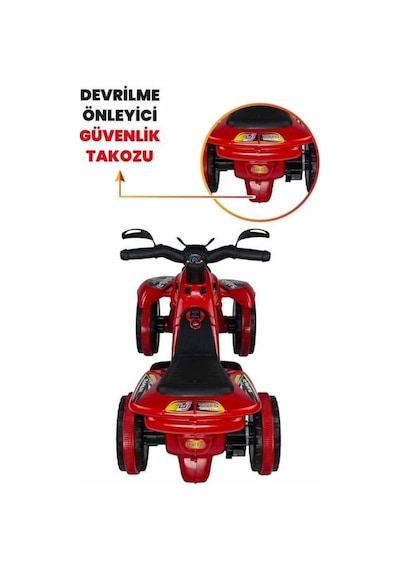 Uzaktan Kumandalı Akülü Atv Safari 6 Volt 35 Kg Taşıma Kapasitesi Kırmızı