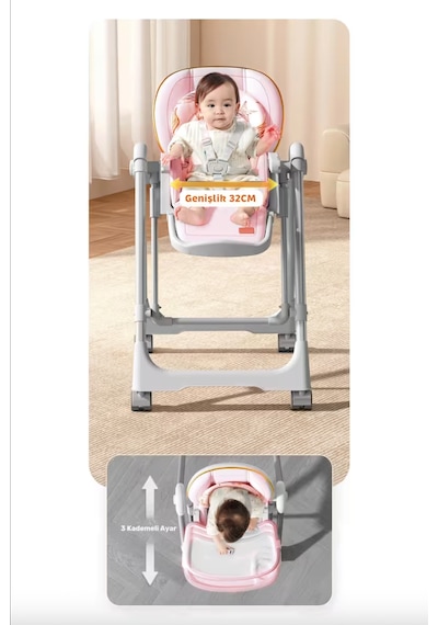 Baby Storch - Mama Sandalyesi - Sallanabilir Tekerlekli Katlanabilir