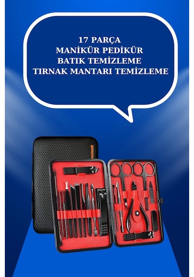 17 Parça El Ayak Bakım Seti Tırnak Temizleme Manikür Pedikür Cımbız Törpü Tırnak Makası 63263894