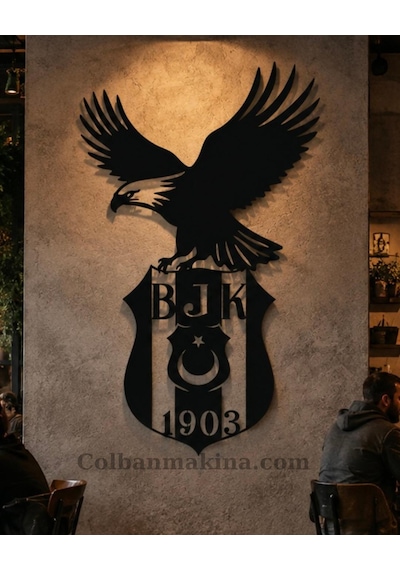 Beşiktaş Logo'su Metal Duvar Görseli Siyah