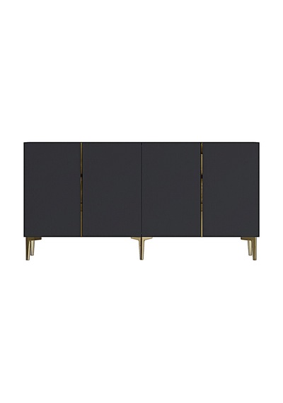 Ka1524ag Poli Konsol Ve Tv Sehpası Antrasit-gold 150cm