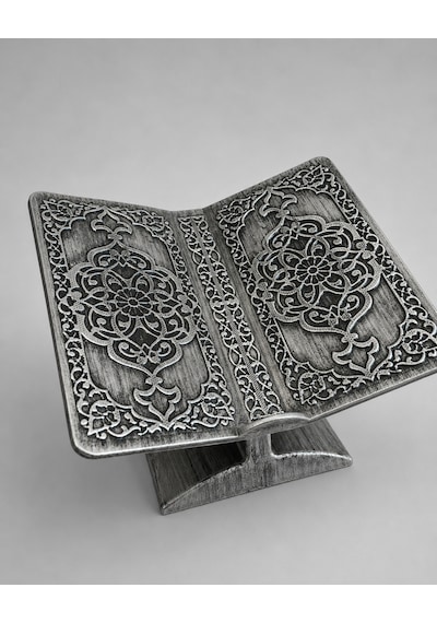 Masaüstü Rahle Klasik Desenli Kur An-ı Kerim Rahle - Gri