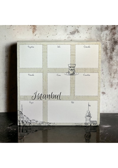 19.5x19.5cm 52 Yaprak Haftalık Planner - Istanbul Diğer