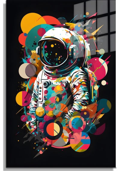 Space/uzay Yapay Zeka Özel Tasarım Cam Tablo Ofis, Mutfak Çocuk Odası, Salon 120