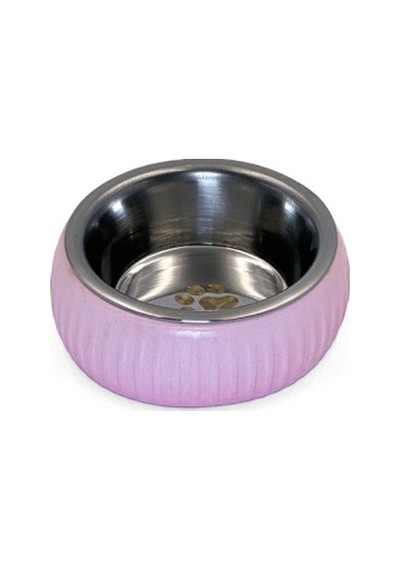 Mikopet Organik Seramik Mama Kabı Pembe Çok Renkli