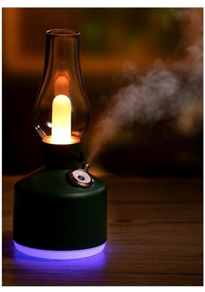 IŞIKLI ŞARJLI RETRO BUHAR MAKİNASI HAVA NEMLENDİRİCİ LED LAMBA USB İLE ŞARJ EDİLEBİLİR