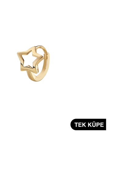 14 Ayar Tek Yıldız Halka Altın Küpe 0,65 Gr-6321