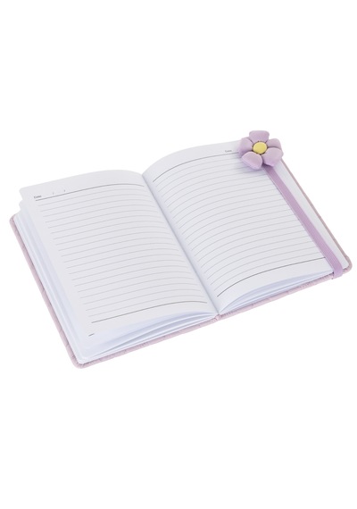Pelüş Ve Eğlenceli Defter - Çiçek Figürlü Lila
