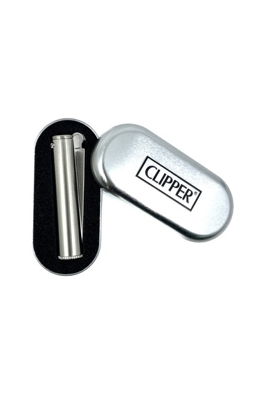 Clipper Metal Benzinli Çakmak - Mat Gümüş Mat Krom Özel Metal Kutulu Krom