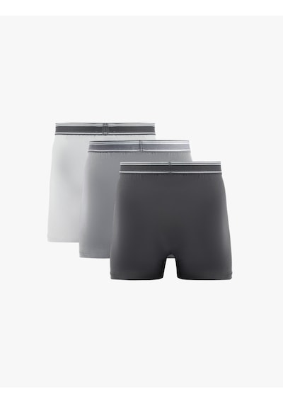 Koton Normal Bel Pamuklu 3'lü Boxer Seti Gri 7wlm90005mk