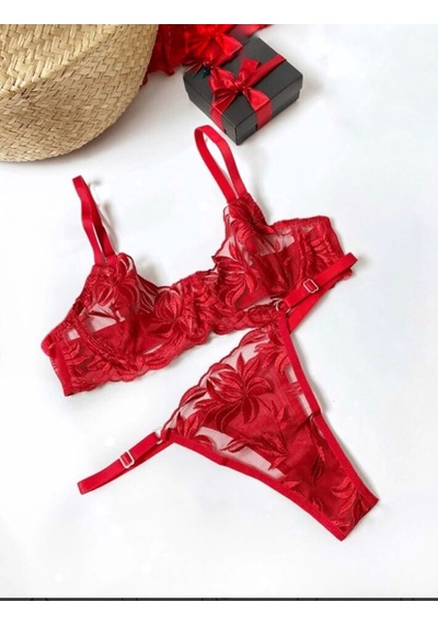 La Linaa Mona Kıtmızı Kadın Bralet Takım Kırmızı