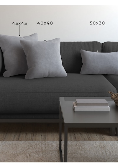 Br Demor Home Soft Series Gümüş Grisi Kırlent, Yastık Kılıfı Gümüş Grisi