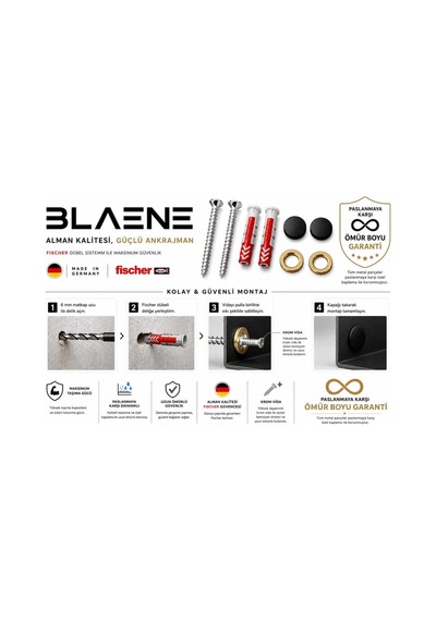 Buççin Online Mağaza 304 Paslanmaz Çelik Raflı Tuvalet Kağıtlığı - Bth-014 Paslanmaz Çelik Siyah Çok Renkli