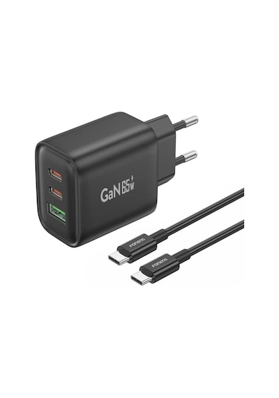Foneng Gan10 65w 2xtype-c 1x Usb 3 Girişli Type-c To Type-c Kablo Set -