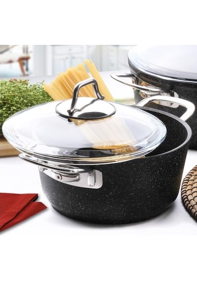 Falez Black Line Granit Döküm 26 CM Derin Tencere