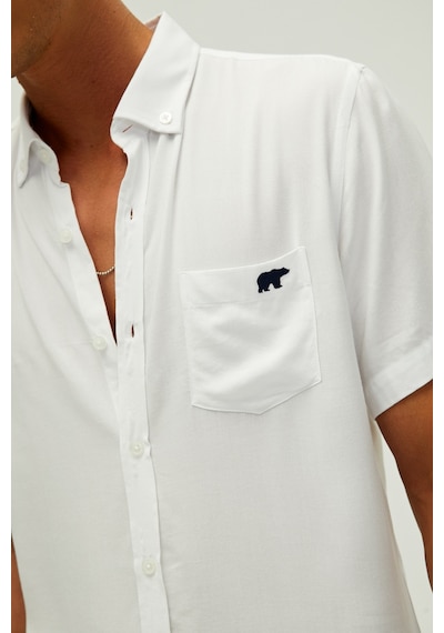 Bad Bear Frank Shirt Off-white Beyaz Kısa Kollu Erkek Gömlek-beyaz Beyaz