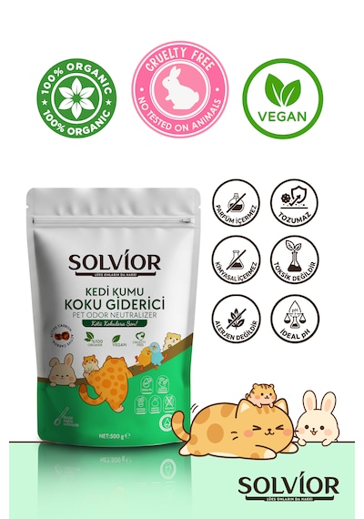 Solvior Kedi Kumu Koku Giderici Aktif Karbon 500 Gr