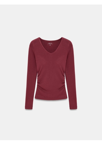 Dilvin 33215 Sıcak Tutan V Yaka Bra-free Top Bordo