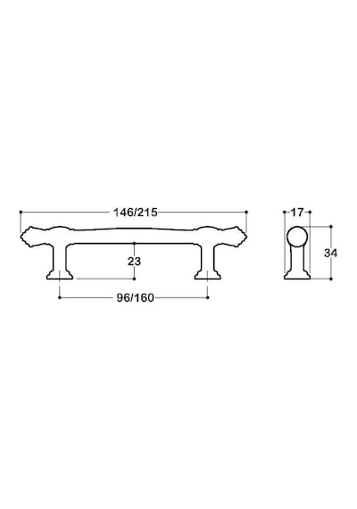 System Mobilya Kulbu Antik Renk 160mm Kulp Sy4482 0160 Abm Çok Renkli