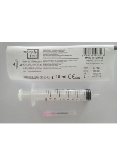 10 Ml 3parça Pembe Kısa Iğneli Enjektör Veteriner - 100 Adet