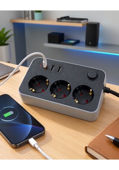 Çoklu Priz Usb Ve Type C Çıkışlı Masaüstü Ftr02çoklupriz 0