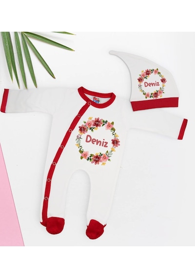 Bk Kids Kişiye Özel Bebek Kıyafeti, Bebek Giyim Hediyesi, Tulum Zıbın Ve Kukuletalı Şapka Seti-8 Çok Renkli
