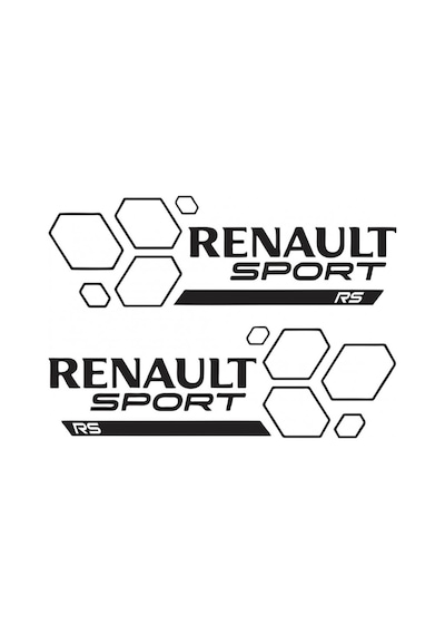 Renault Sport Yazılı Altıgen Desenli Sticker Etiket Modeli