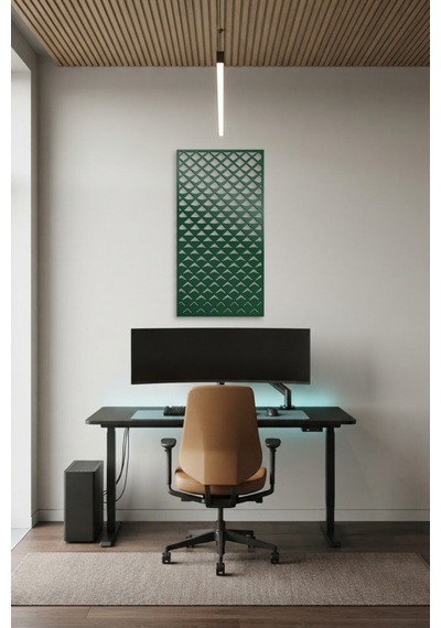 Pul Dekoratif Panel Metal Duvar Tablosu - Duvar Sanatı - Duvar Dekoru - Yeşil