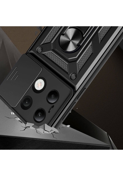 Rba Aksesuar Redmi Note 13 4g Kılıf Magnetik Standlı Kamera Korumalı Rba Sürgülü Vega Kapak - Mavi Mavi