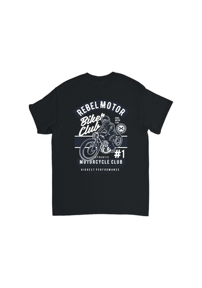 Paybuy Erkek Motosiklet Kulübü Baskılı Pamuk Tişört Rebel Motor Tasarım
