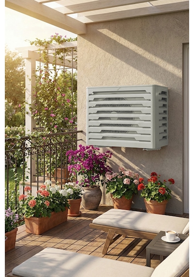 Klima Motoru/dış Ünite Gizleme/koruma Kafesi Xl 120x62x150 H Radius Gri