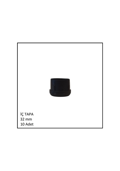Plastik İç Tapa, Yuvarlak, 32 Mm 10 Adet Siyah